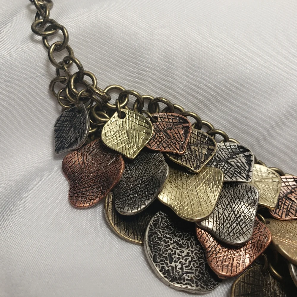 SALE!! Mixed Metal Statement Necklace - Picture 4 of 7